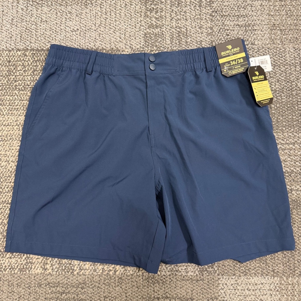 Burlebo Everyday Short Mens XL 36/38 Navy Blue Performance Moisture Wicking